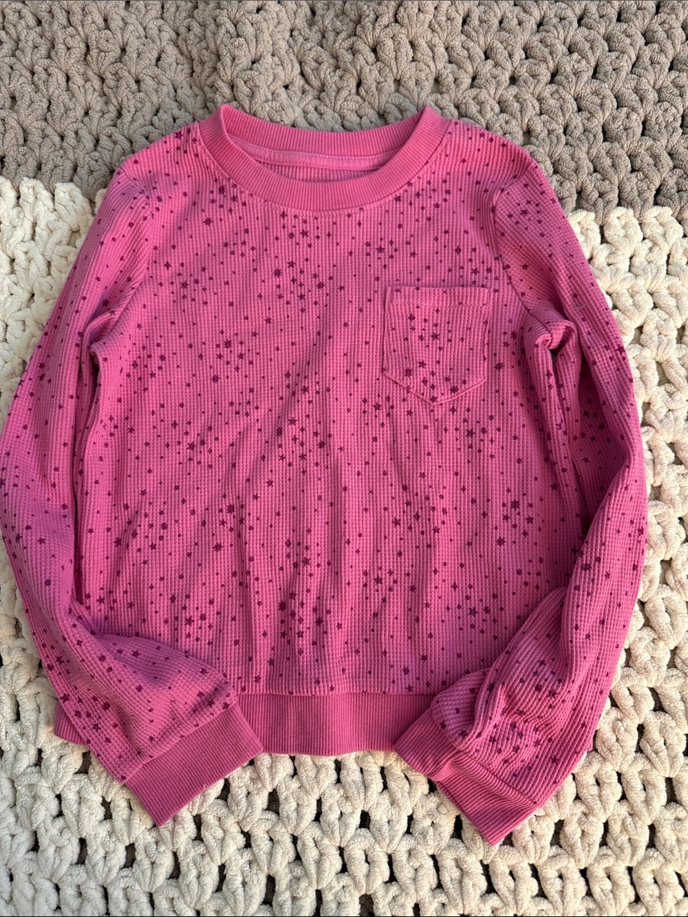 Cat & Jack Hot Pink Star Print Long Sleeve Pullover